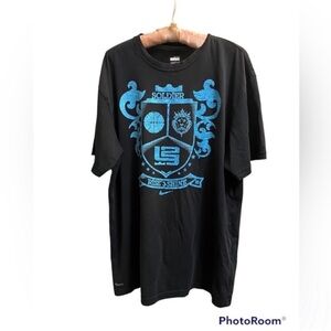 LEBRON JAMES NIKE SOLDIER “RISE AND SHINE” men's size Ig black Dri Fit tshirt